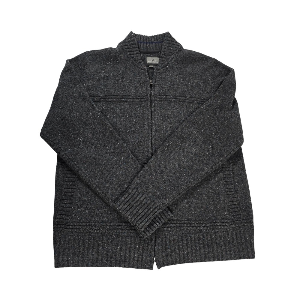 Royal Robbins Men's Wool Blend Speckled Knit‎ Full Zip Sweater Jacket L